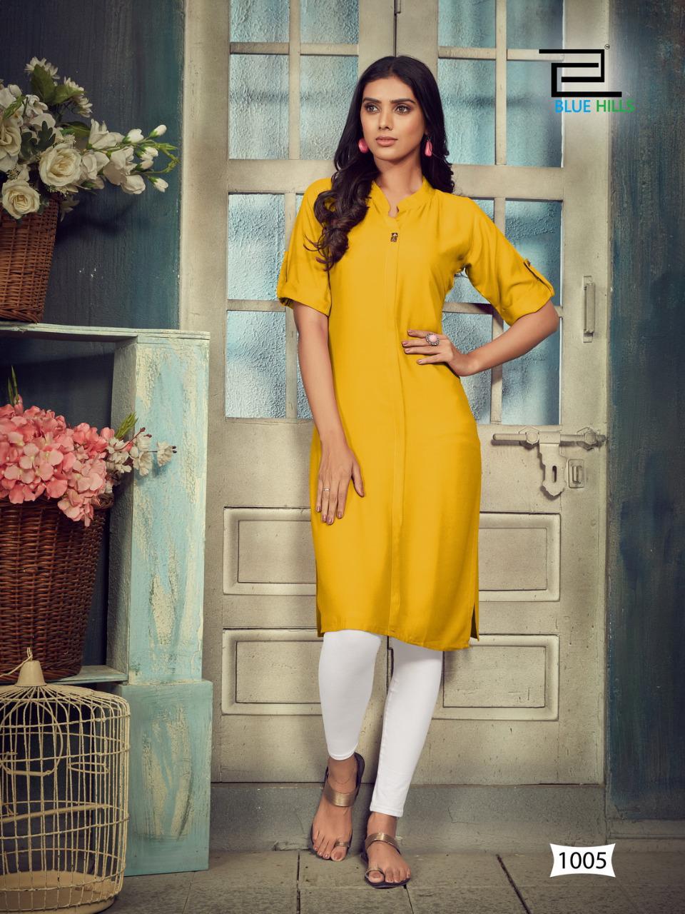 Blue Hills Colorbar 10 Ethnic Daily Wear Rayon Designer Kurti Collection
